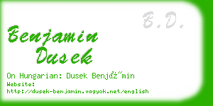 benjamin dusek business card